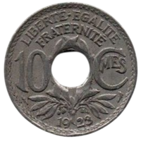 ФРАНЦУЗСКАЯ РЕСПУБЛИКА . 10 САНТИМОВ 1923. МОЛНИЯ. ПУАССИ