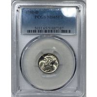 Дайм 1941-D MS 65 PCGS. Редкая Америка!