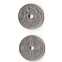 1 крона Норвегия 1997 года