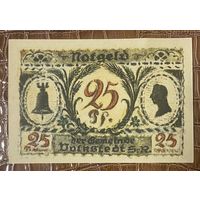 Нодгельд 25 пфеннигов 1921 год. Фолькштедт. Веймарская республика