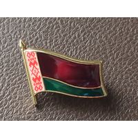 Значок Флаг Республики Беларусь, 29 х 25 мм. Крепление двойная цанга. Латунь.