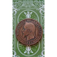 Франция 10 сантимов 1861 К