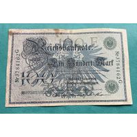 Германия 100 марок 1908 год / номер зелёный E 3784162 G