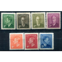 Британские колонии - Канада - 1949/51г. - король Георг VI - 7 марок - полная серия, MH, номинал 1 с с небольшим тонким местом снизу [Mi 250 - A255]. #3-WB-90-A-2