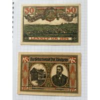 50 и 75 пфенингов (нотгельды) 1921 г. Германия.