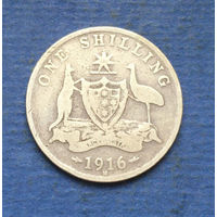 Австралия 1 шиллинг 1916 серебро