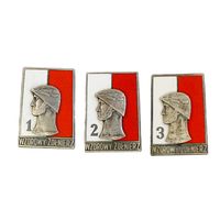 ПНР. Комплект знаков "Образцовый солдат" периода 1968 – 1973 гг.  1 - 3 класс   30/42 мм