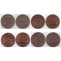 СОЕДИНЁННЫЕ ШТАТЫ АМЕРИКИ 1 ЦЕНТ. ЩИТ. ПОГОДОВКА. Цена за одну монету.