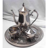 Сервиз кофейный на подносе Серебрение