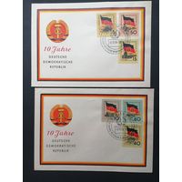 ГДР 1959 КПД с полной серией марок "Десять лет ГДР" (спецгашение) Mi.722-731 каталог 8.50 евро