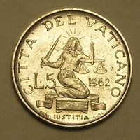 Ватикан 5 Лир 1962 IOANNES XXIII , тираж 25 тыс