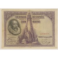 Банкнота. Испания. 100 песет 1928 год.