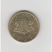 50 евроцентов Латвия 2014 Лот 8787