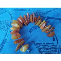 Браслет янтарь крупный