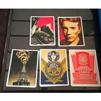 5 Наклеек ретро  винтажные плакаты   водостойкие многоразовые  ПВХ