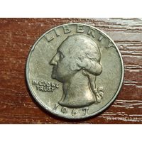 США 25 центов 1967 квотер