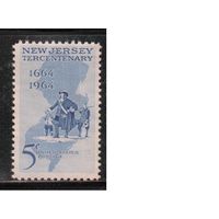 США-1964, (Мих.861),  *   , Нью-Джерси (одиночка)