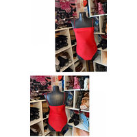 Боди plt с вырезом красное