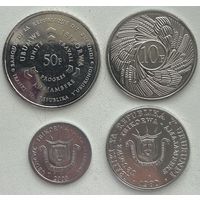 Бурунди 1, 5, 10, 50 франков 1980 - 2011 гг. Набор 4 шт.