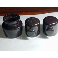 Винтажный керамический набор солонок , изготовленный в 1970-х годах в Латвийской ССР (Рига).