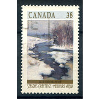 Канада - 1989г. - Рождество, картины, 38 с - 1 марка - гашёная [Mi 1154]. #3-WB-96-B-1