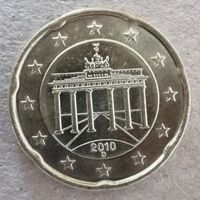 Германия 10 евроцентов "D" 2010 год, KM# 255