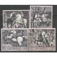 Сан-Марино. Живопись Паоло Уччелло. 1968г. Mi#914-17. Серия.