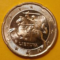 Литва 20 евроцентов 2015 стандартная UNC из ролла