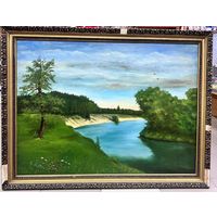 Картина пейзаж  масло холст А. Гурьев 1993 г.