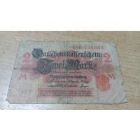 2 марки 1914 года Германии красная печать