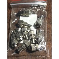 Штекер ТВ металл без пайки, 10 штук, с 1 рубля