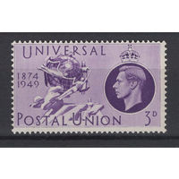 Великобритания 1949** Георг VI, Всемирный Почтовый Союз, Памятник ВПС, Берн, Швейцария (Mi#242)