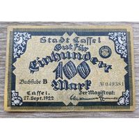 Werty71 Германия 100 марок 1922 банкнота Кассель