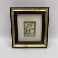 Миниатюра на золоте Девушка у фонтана. Италия. Арт 3436