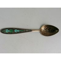 Ложка, чайная, серебро 875 пробы, эмали