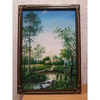 КАРТИНА ДВП МАСЛО. ПИЧУГИН В. В. С рубля