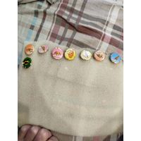 Значки детские,динозаврами,8 шт,с рубля