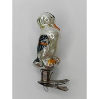 Новогодняя ёлочная игрушка СССР "Селезень" на прищепке. С рубля