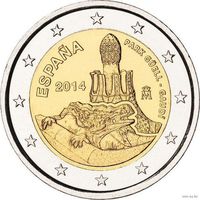 2 евро 2014 Испания Гауди UNC из ролла