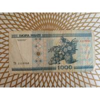 1000  рублей ТА 1119546,без полосы.