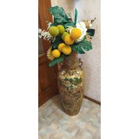 Большая керамическая ваза Павлины высота 92 см