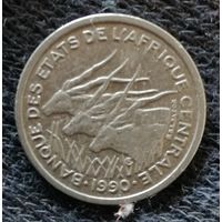 Центральная Африка (BEAC) 50 франков, 1990 г., отметка "А" - Чад, KM# 11