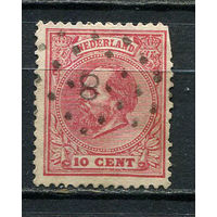 Нидерланды - 1872/1888 - Король Вильгельм III 10С - (есть тонкое место) - [Mi.21F] - 1 марка. Гашеная.  (Лот 15JN)-T4P1