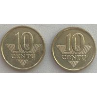Литва 10 центов 1998 г. Цена за 1 шт.
