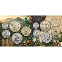 Гватемала набор монет 5, 10, 25, 50 центавос, 1 Кетсаль, UNC. Сторгуй за свою цену, предложи обмен!