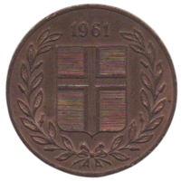 Республика Исландия. 5 эйре 1961