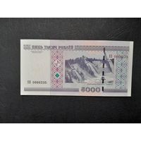 5000 рублей 2000 года. Беларусь. Серия ЕВ.  UNC