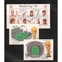Гана-1994 (Мих.2073-2078,Бл.259-260) **    Спорт, Футбол, ЧМ-1994(полная серия)