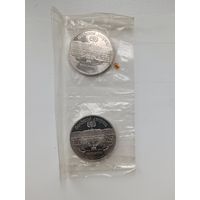 Две монеты 5 рублей Петродворец Пруф.