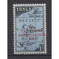 Тонга 1962 ** Карта, надпечатка, марка из серии (Mi 124), Британские колонии